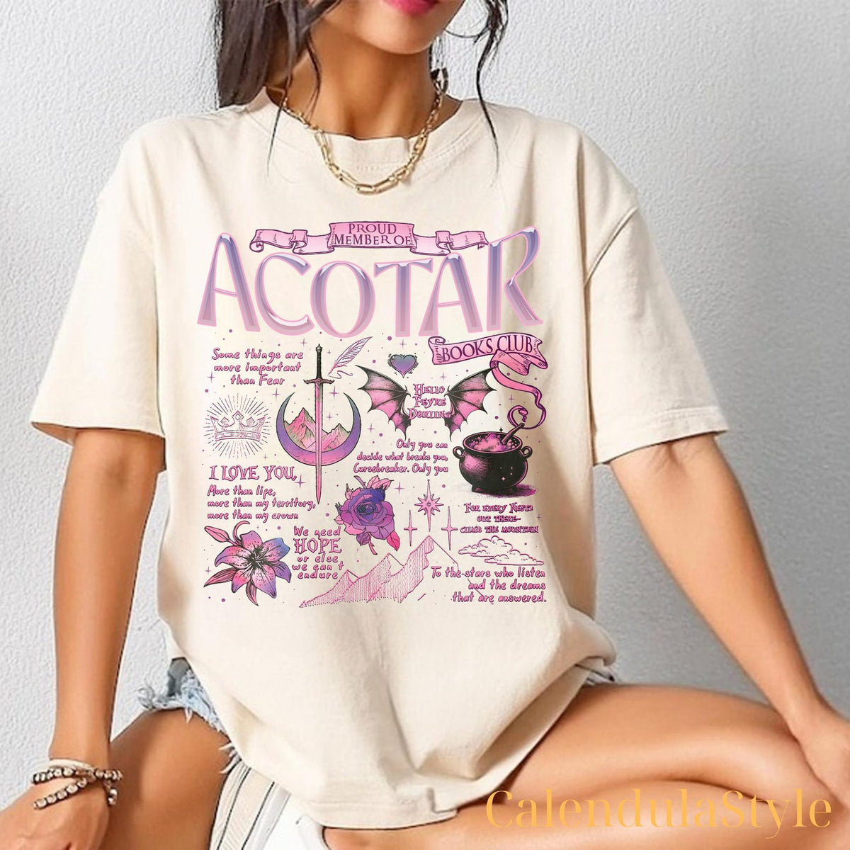 ACOTAR Book Club Comfort Colors Shirt, Proud Member Of The Acotar Shirt, Night Court Gift, Velaris Valkyrie Shirt, SJM Merch T-shirt