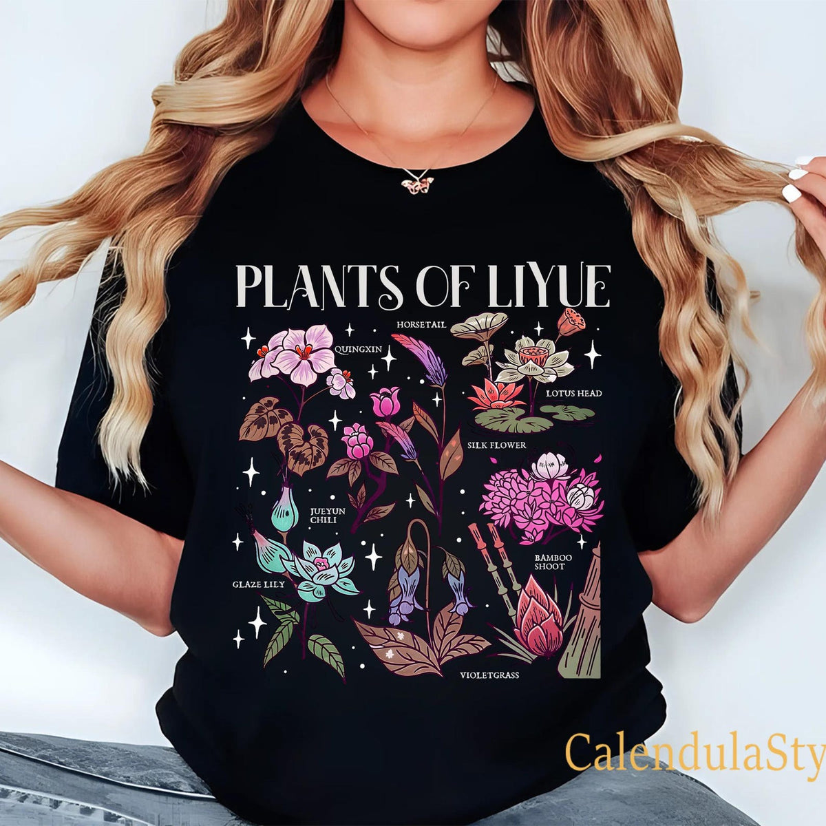 Plants of Liyue Tee, Floral Game Lover Tee, Wildflower Genshin T Shirt, Genshin Flower Shirt, Genshin Imapact Shirt, Comfort Colors Shirt