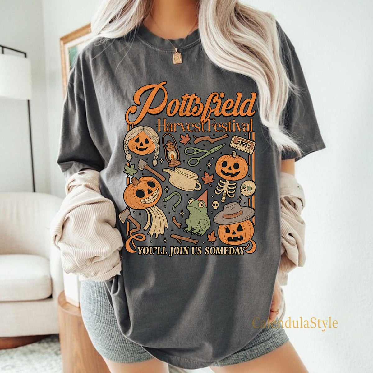 Pottsfield Harvest Festival Shirt, Spooky Season, Halloween Gift For Her, Over The Garden Wall Shirt, Pottsfield Shirt, Pumpkin Halloween