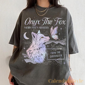 Onyx The Fox Shirt, Quicksilver Book Shirt, Saeris Fane Kingfisher T Shirt, Fae And Alchemy BrimStone,Gift For Readers, Gothic Dark Academia