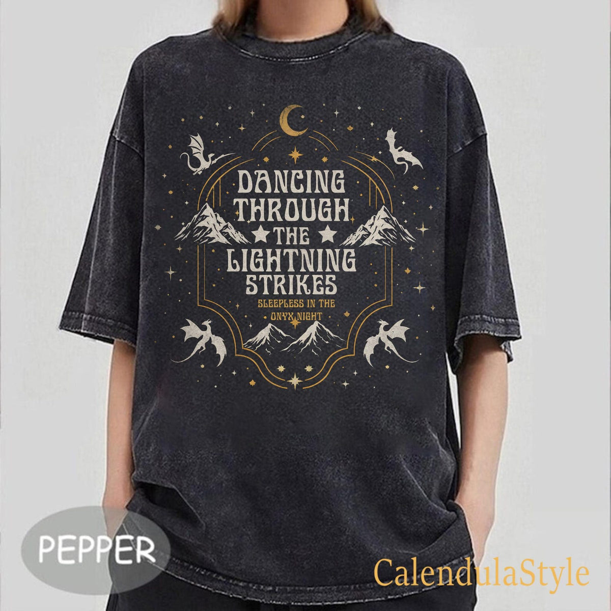 Onyx Storm Shirt, Dancing Through The Lightning Strikes, Fourth Wing Dragon Shirt, Dragon Lover Gift, Fourth Wing Inspired Tee, Fly Or Die
