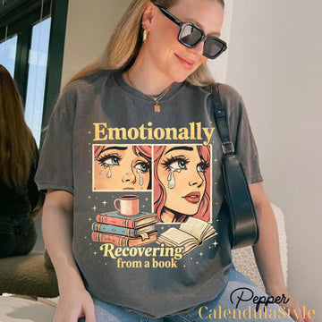 Emotionally Recovering From A Book Shirt, Librarian Bookish Shirt, Book Lover Gift, Reading Shirt, Retro Bookish Tee, Bookworm Shirt