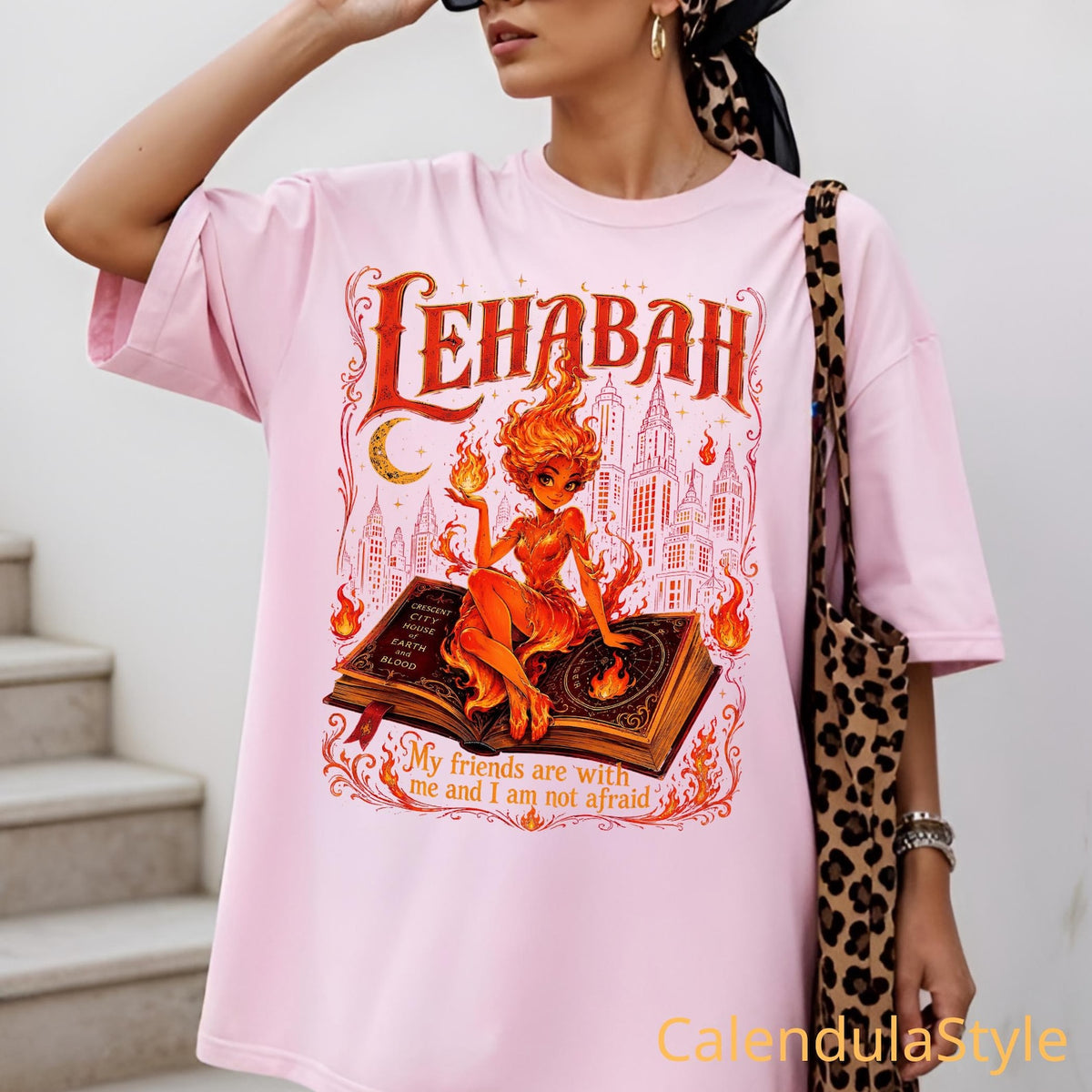 Lehabah Crescent City Shirt, My Friends Are With Me, Lunathion SJM Book Series T Shirt, Crescent City Light It Up Tee, Gift For Book Lover