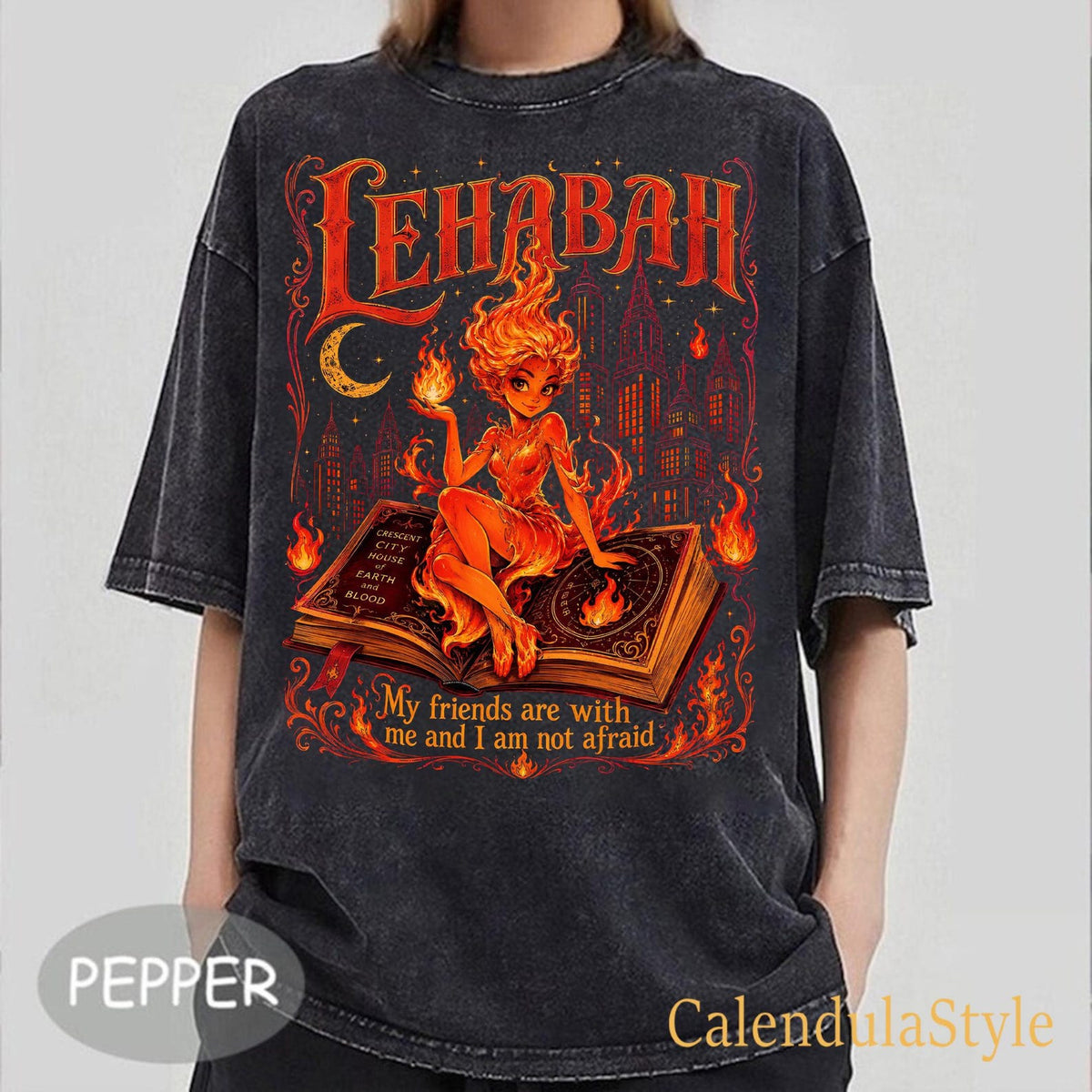 Lehabah Crescent City Shirt, My Friends Are With Me, Lunathion SJM Book Series T Shirt, Crescent City Light It Up Tee, Gift For Book Lover