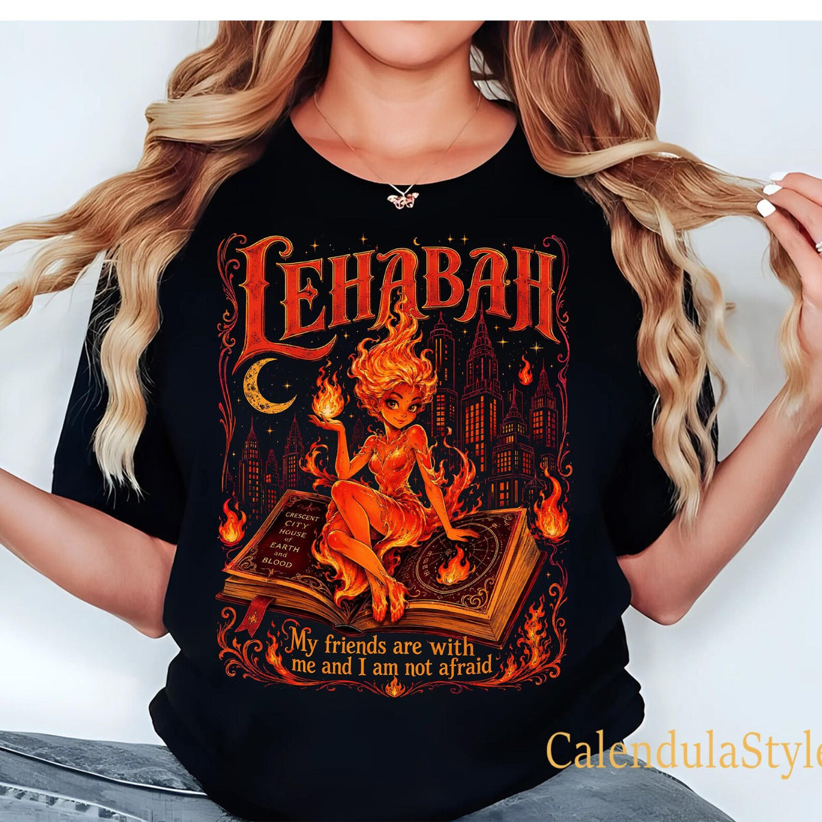 Lehabah Crescent City Shirt, My Friends Are With Me, Lunathion SJM Book Series T Shirt, Crescent City Light It Up Tee, Gift For Book Lover