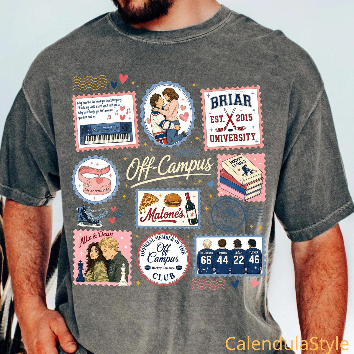 Briar U Hockey Fan Shirt, Briar Hockey Shirt, Hockey Stamps, Briar University Shirt, Hockey Romance Series, Graham 44 Reading Lover Gift