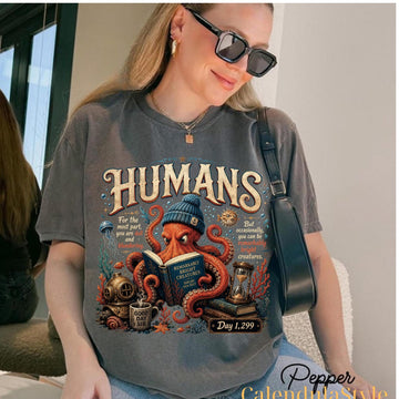 Marcellus Octopus Shirt, Remarkably Bright Creatures Inspired Crewneck, Coastal Book Club, BookTok Reader Gift, Book Lover Tshirt