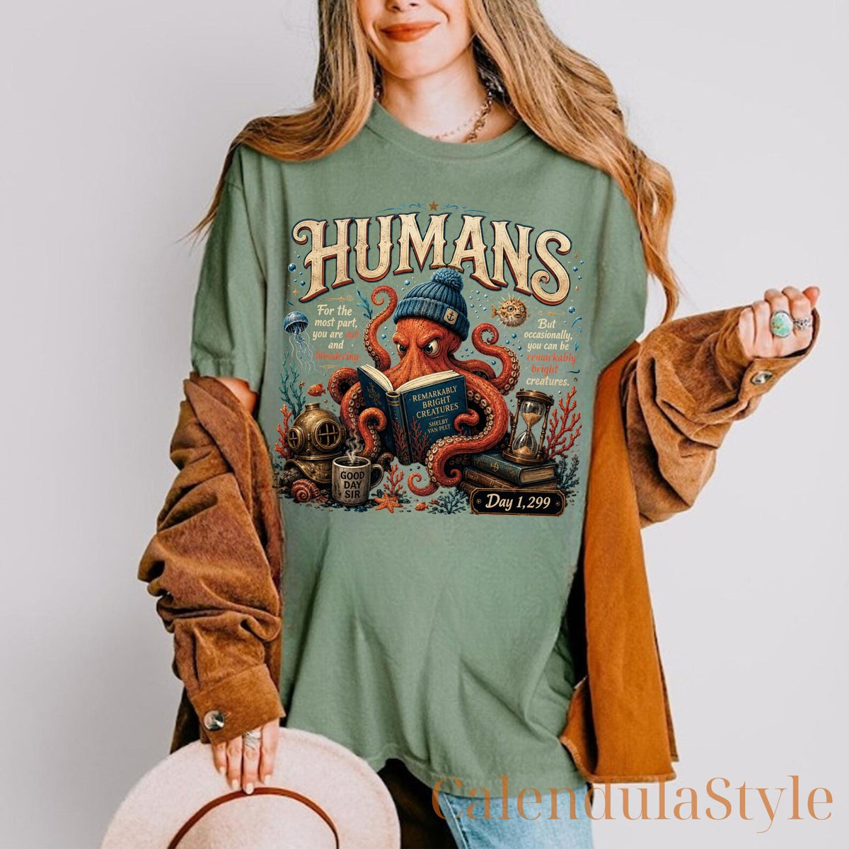 Marcellus Octopus Shirt, Remarkably Bright Creatures Inspired Crewneck, Coastal Book Club, BookTok Reader Gift, Book Lover Tshirt