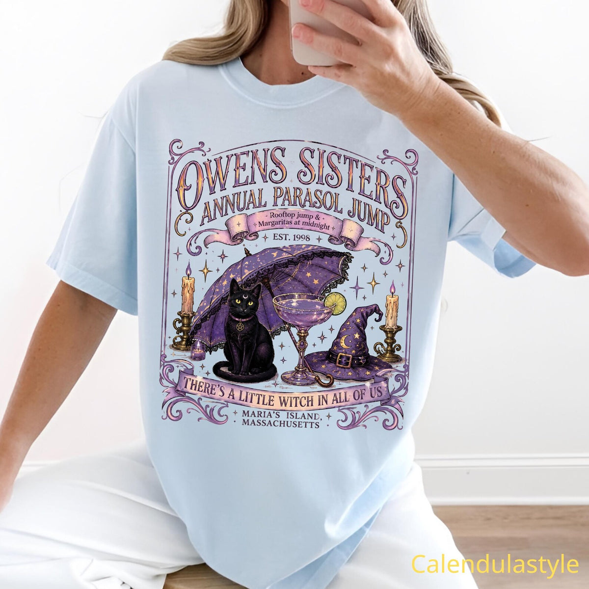 Comfort Color Shirt, Owens Sisters Annual Parasol Jump, Owens Sister's Apothecary, Witch Family Matching Tee, Midnight Margaritas Witchy