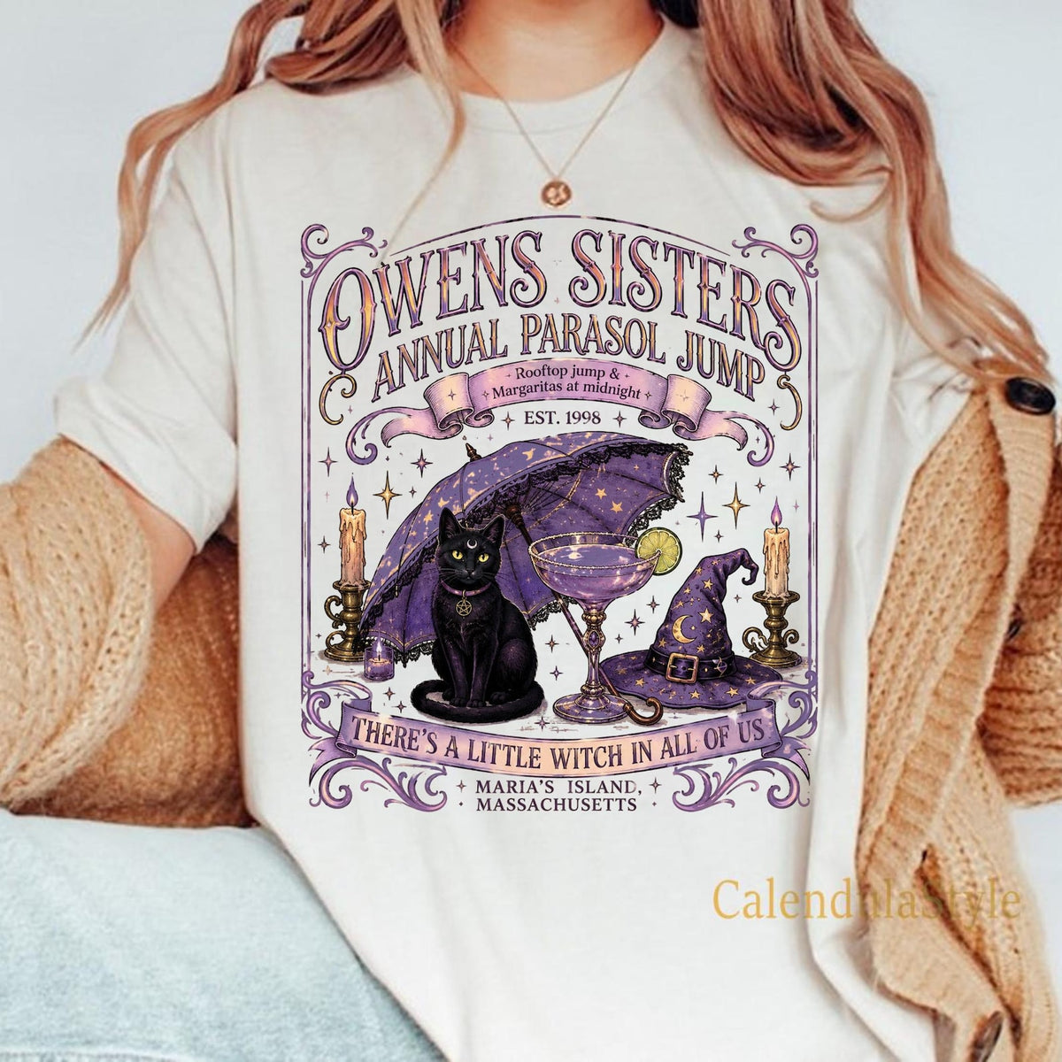 Comfort Color Shirt, Owens Sisters Annual Parasol Jump, Owens Sister's Apothecary, Witch Family Matching Tee, Midnight Margaritas Witchy