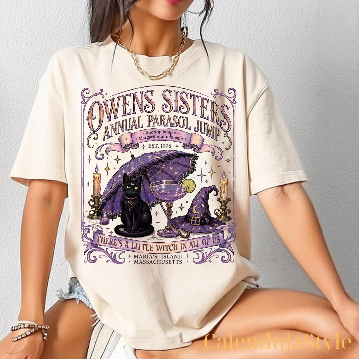 Comfort Color Shirt, Owens Sisters Annual Parasol Jump, Owens Sister's Apothecary, Witch Family Matching Tee, Midnight Margaritas Witchy