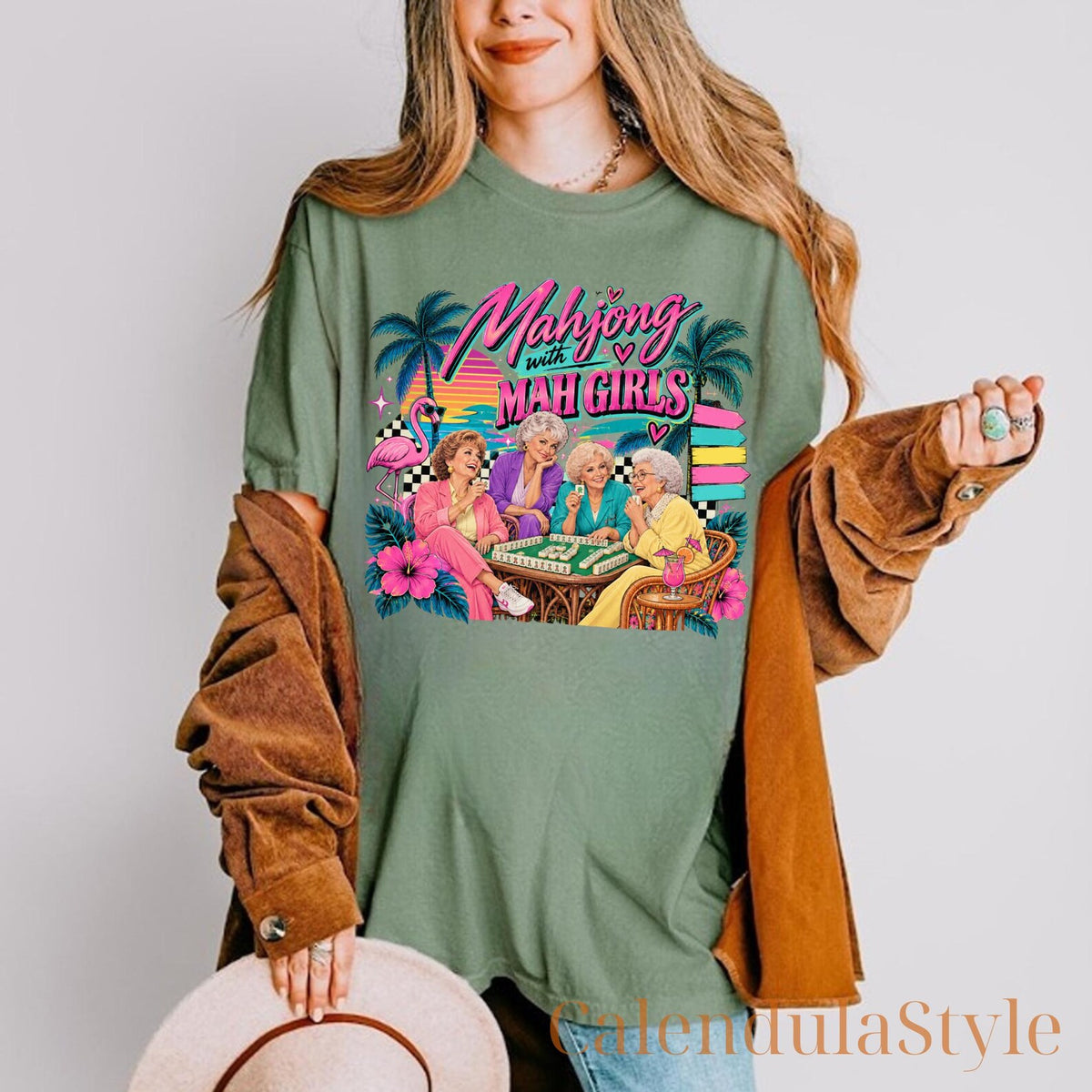 90s Mahj Neon Tee, Mahjong With Mah Girls, Funny Golden Girls Comfort Color Shirt, Mahjong Lover Shirt, Mahjong Game Lover