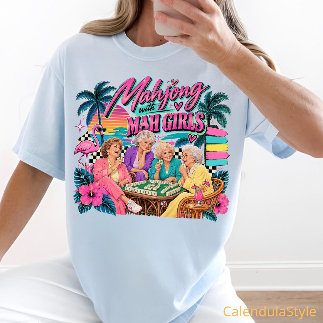 90s Mahj Neon Tee, Mahjong With Mah Girls, Funny Golden Girls Comfort Color Shirt, Mahjong Lover Shirt, Mahjong Game Lover