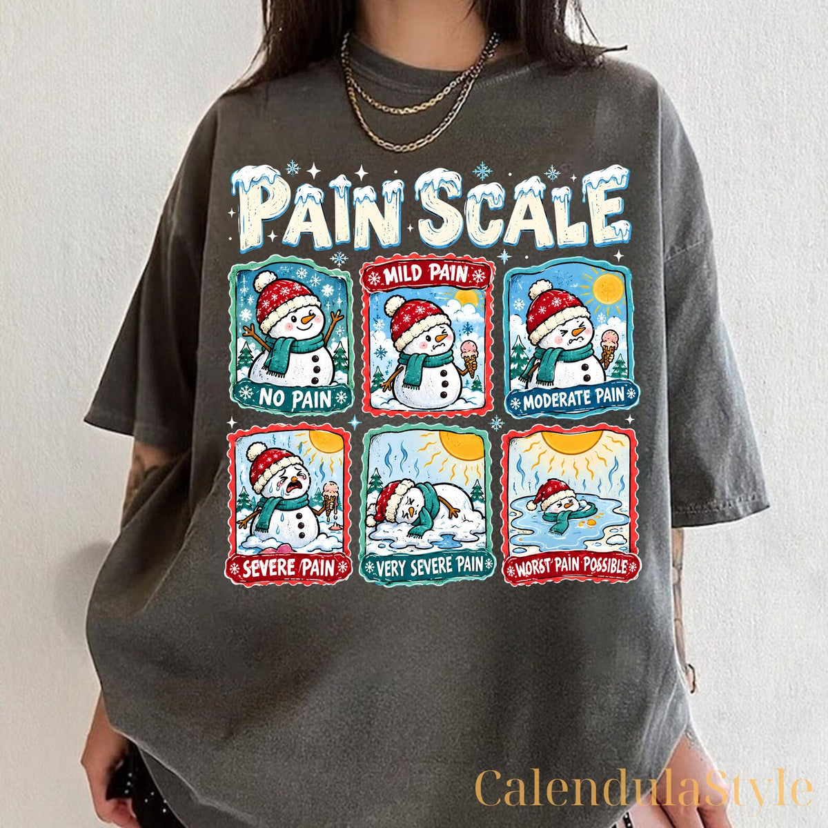 Christmas Pain Scale Shirt, Funny Snowman Nurse Tee, Pediatric Nursing Holiday, RN Christmas Shirt, Healthcare Worker Gift, ER Nurse Holiday
