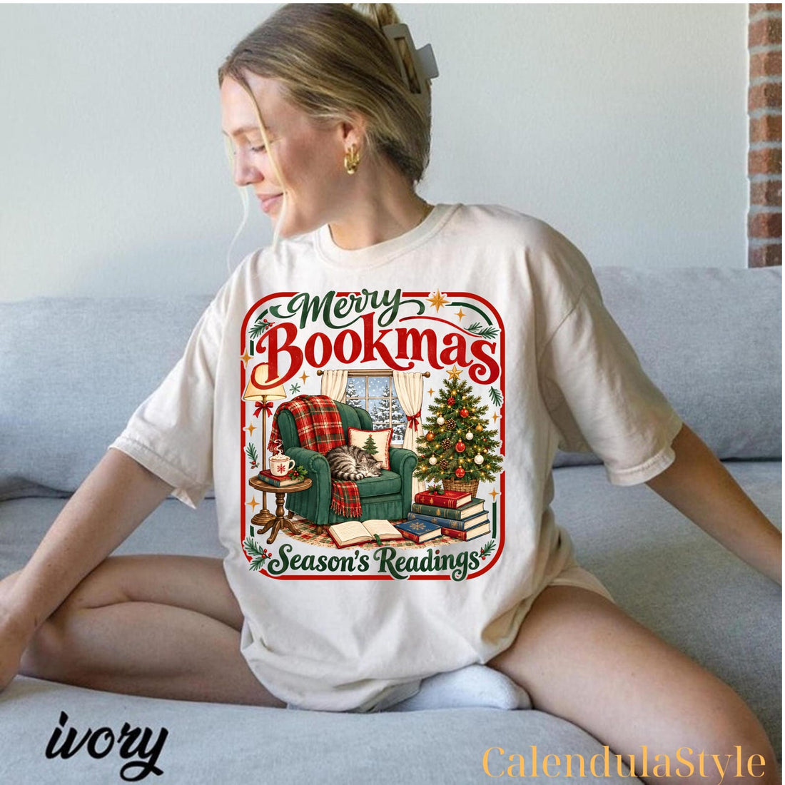 Merry Bookmas Season's Reading Christmas Shirt, All Booked For Christmas, Seasons Reading Xmas Shirt, Gift For Reader Library