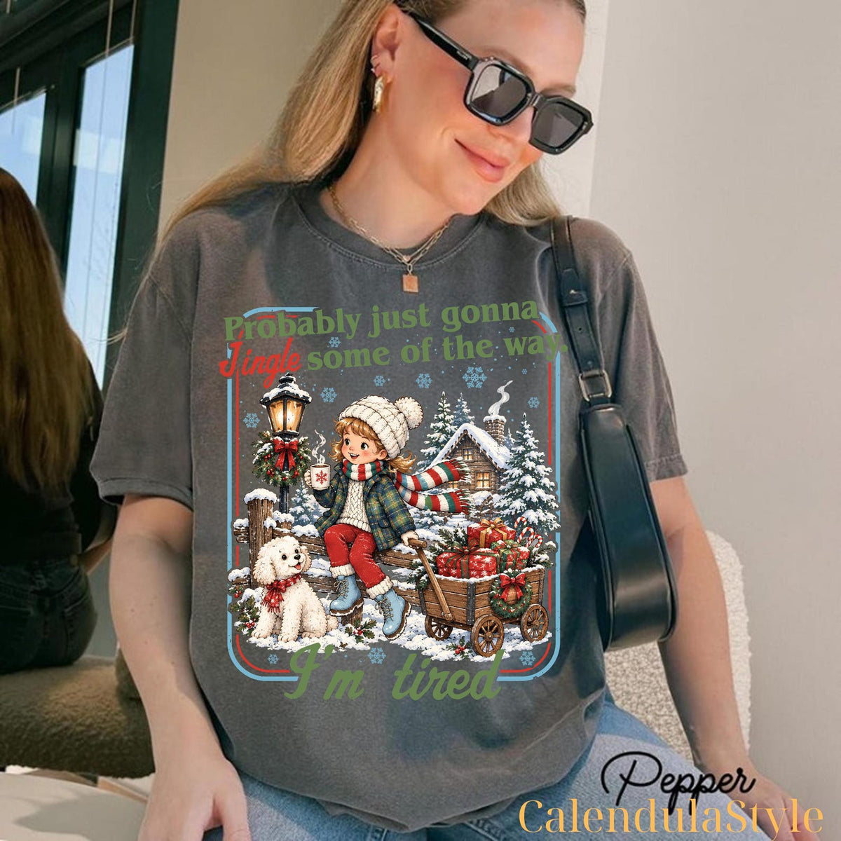 Christmas Jingle Song Tee, Probably Just Gonna Jingle Tired Shirt, Xmas Humor Gift, Tired Holiday Humor Shirt, Cozy Winter Gift