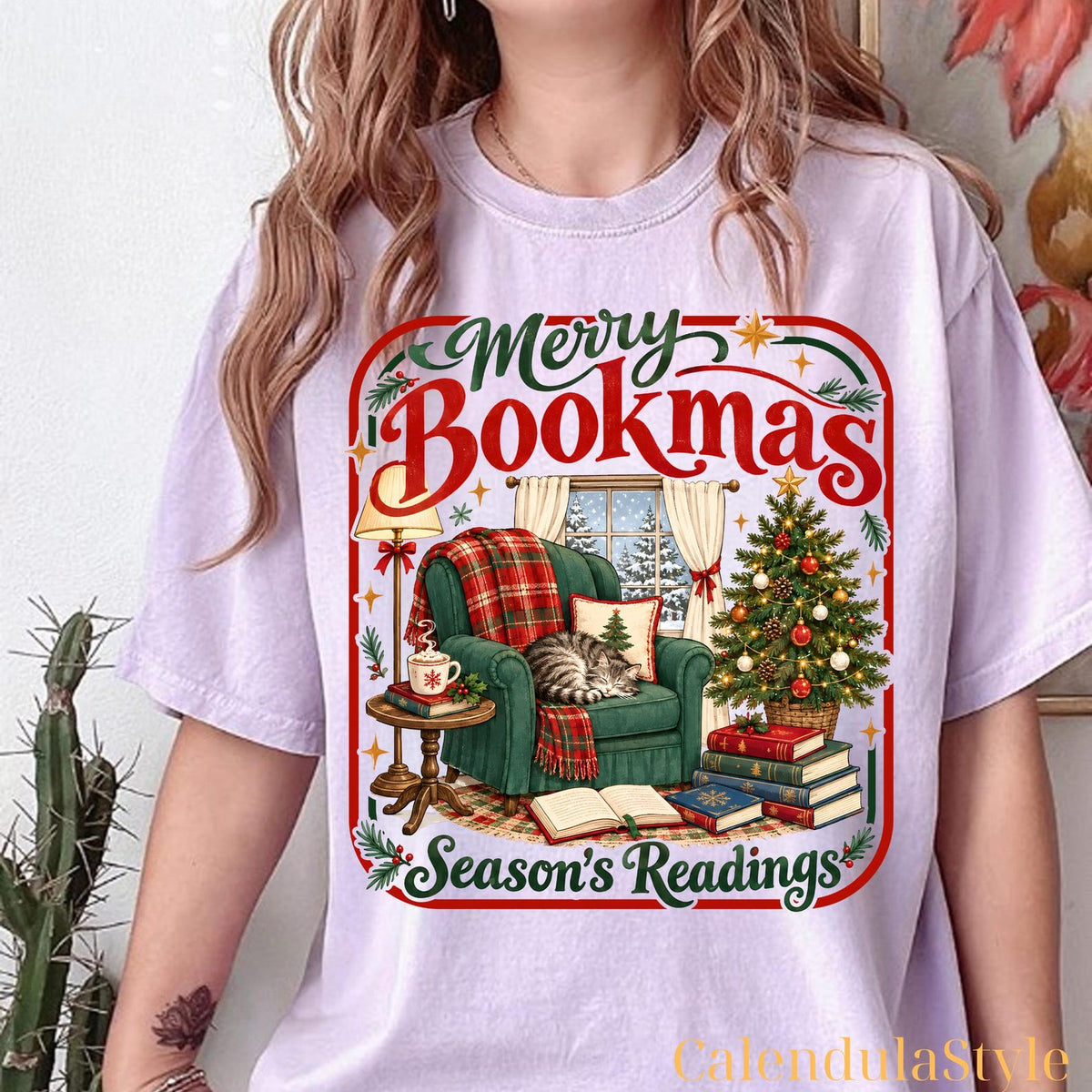Merry Bookmas Season's Reading Christmas Shirt, All Booked For Christmas, Seasons Reading Xmas Shirt, Gift For Reader Library
